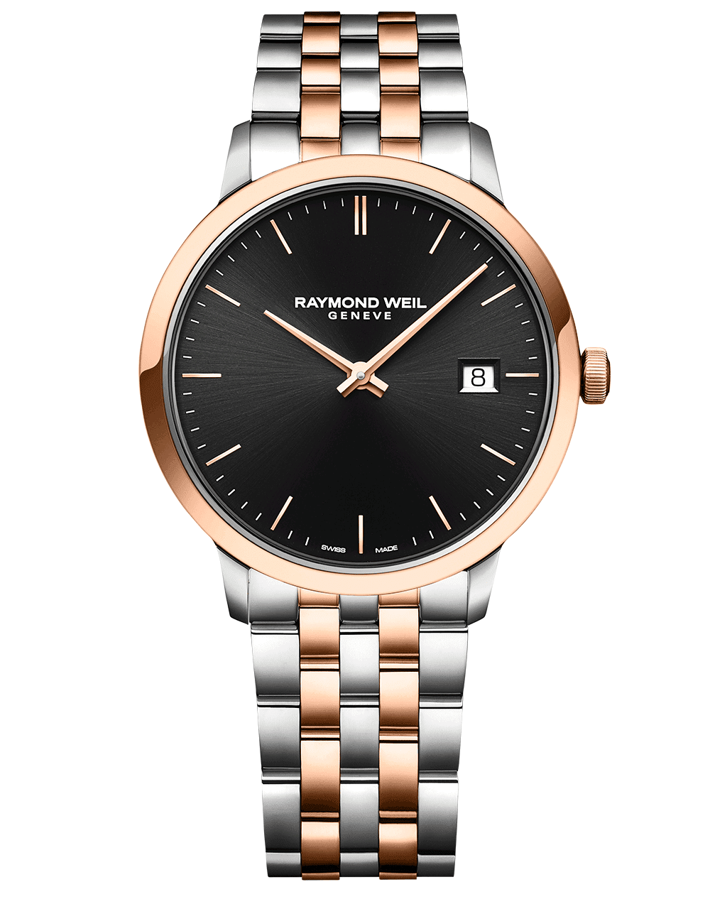 Toccata Men's Quartz Black Dial Two-Tone Rose Gold Bracelet Watch, 39mm