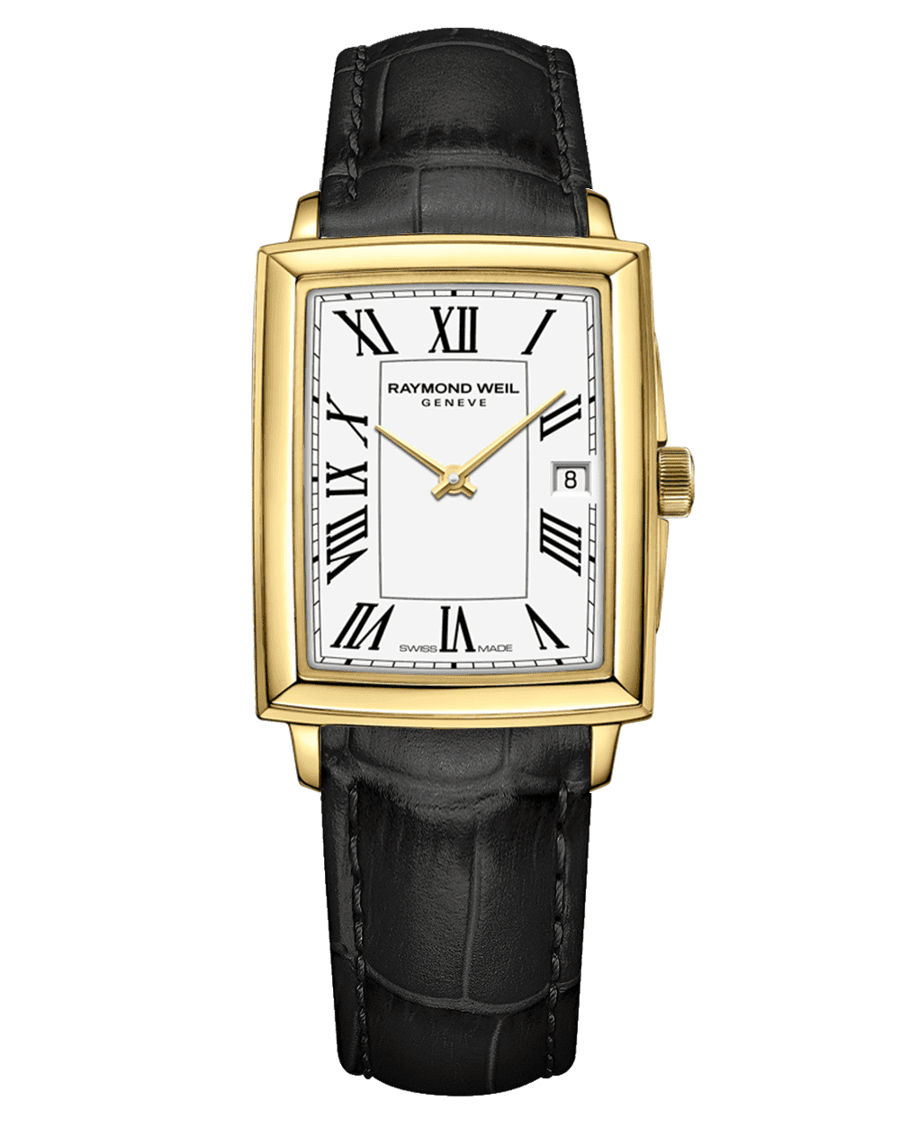 Toccata Ladies Quartz Gold PVD White Dial Leather Strap Watch, 22.6 x 28.1mm