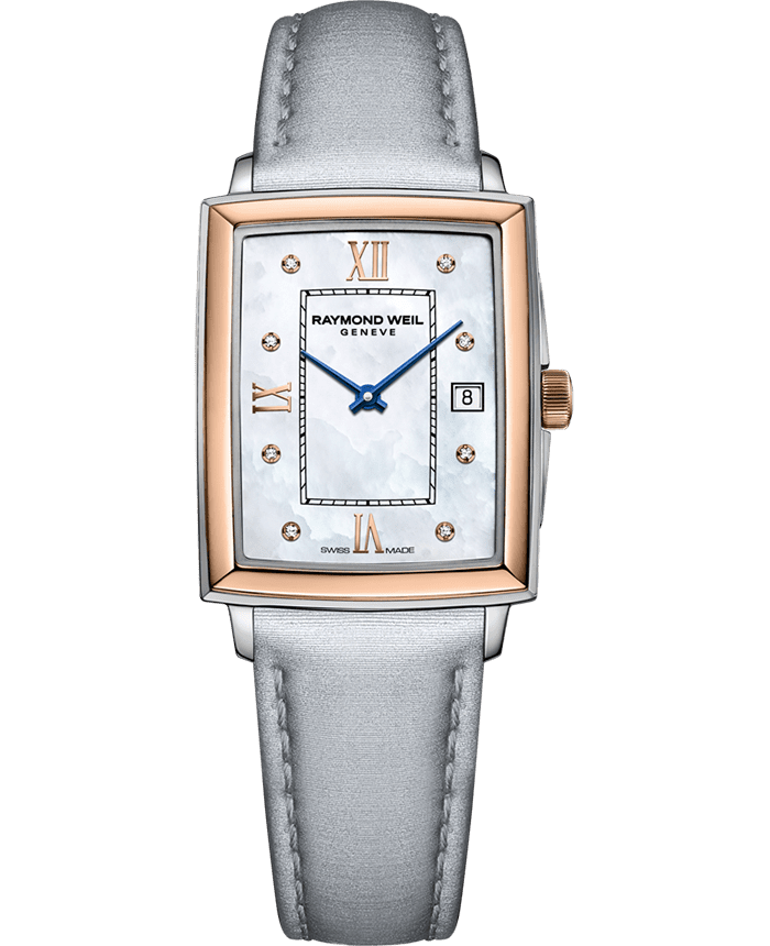 Toccata Ladies Mother-Of-Pearl Dial Quartz Leather Strap Watch with Diamonds, 22.6 x 28.1mm