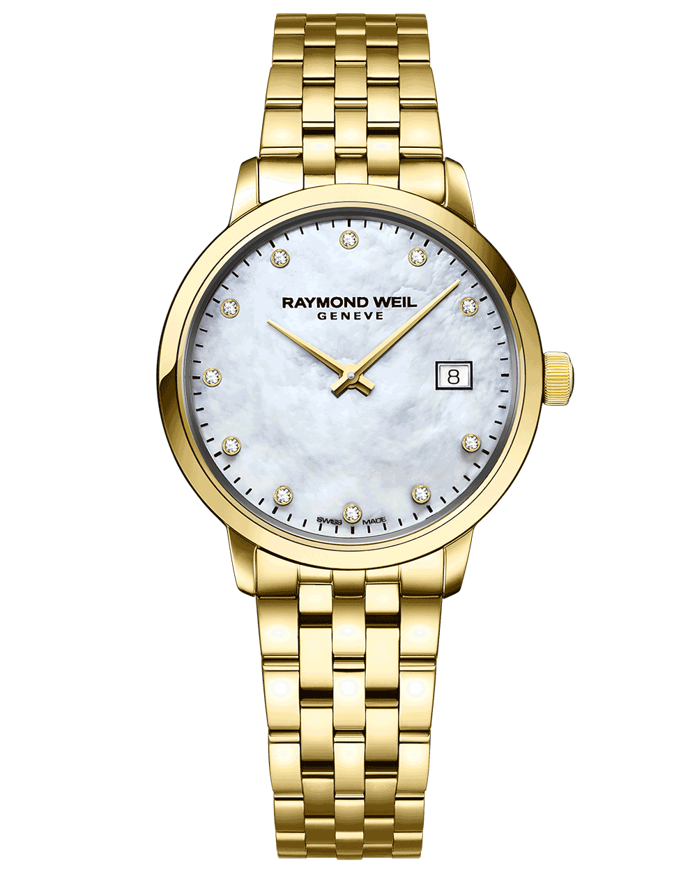 Toccata Ladies Quartz 11 Diamond Mother-of-Pearl Dial Gold PVD Bracelet Watch, 29mm