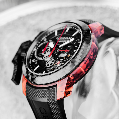 Graham CHRONOFIGHTER SUPERLIGHT CARBON SKELETON - TRANSLUCENT RED 2CCCK.B41A