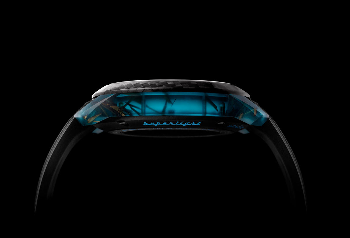 Graham CHRONOFIGHTER SUPERLIGHT CARBON SKELETON - TRANSLUCENT BLUE 2CCCK.U01A