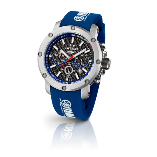 TW Steel Yamaha 48mm Steel Chronograph Blue On Silicon Strap TW925