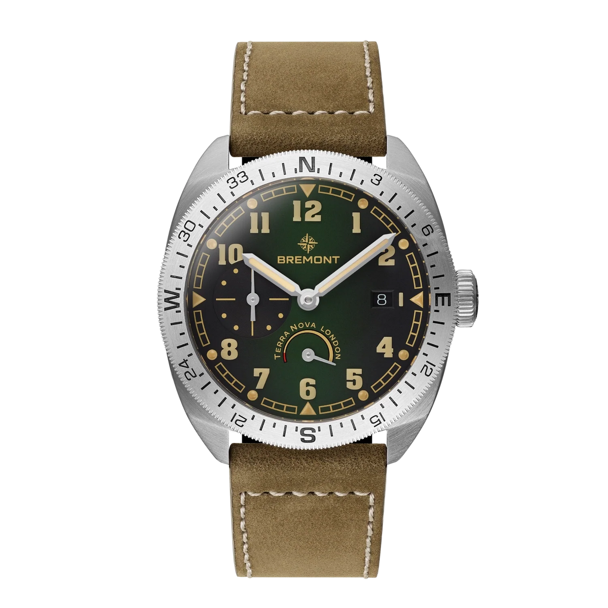 Bremont Watches | Mens | Terra Nova Terra Nova 40.5 Turning Bezel Power Reserve TN40-PWR-SS-GN-L-S