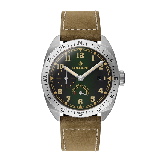 Bremont Watches | Mens | Terra Nova Terra Nova 40.5 Turning Bezel Power Reserve TN40-PWR-SS-GN-L-S