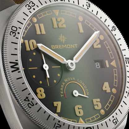 Bremont Watches | Mens | Terra Nova Terra Nova 40.5 Turning Bezel Power Reserve TN40-PWR-SS-GN-L-S