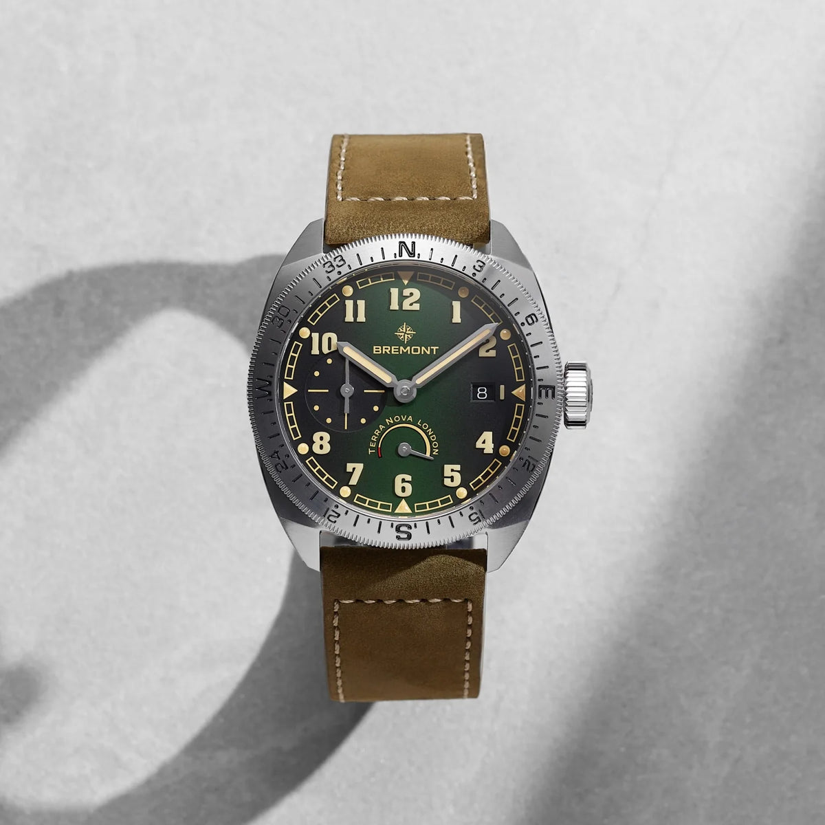 Bremont Watches | Mens | Terra Nova Terra Nova 40.5 Turning Bezel Power Reserve TN40-PWR-SS-GN-L-S