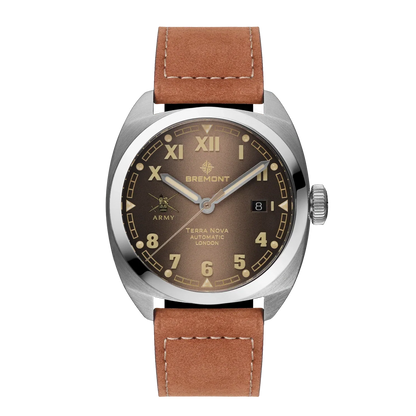 Bremont Watches | Mens | HMAF HMAF Terra Nova 40.5mm Date Leather Strap TN40-DT-SS-HMAF-BR-L-S