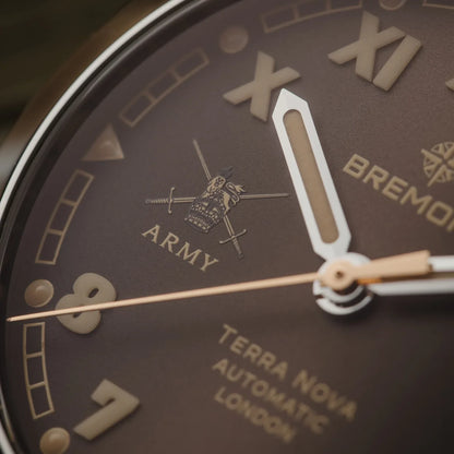 Bremont Watches | Mens | HMAF HMAF Terra Nova 40.5mm Date Leather Strap TN40-DT-SS-HMAF-BR-L-S