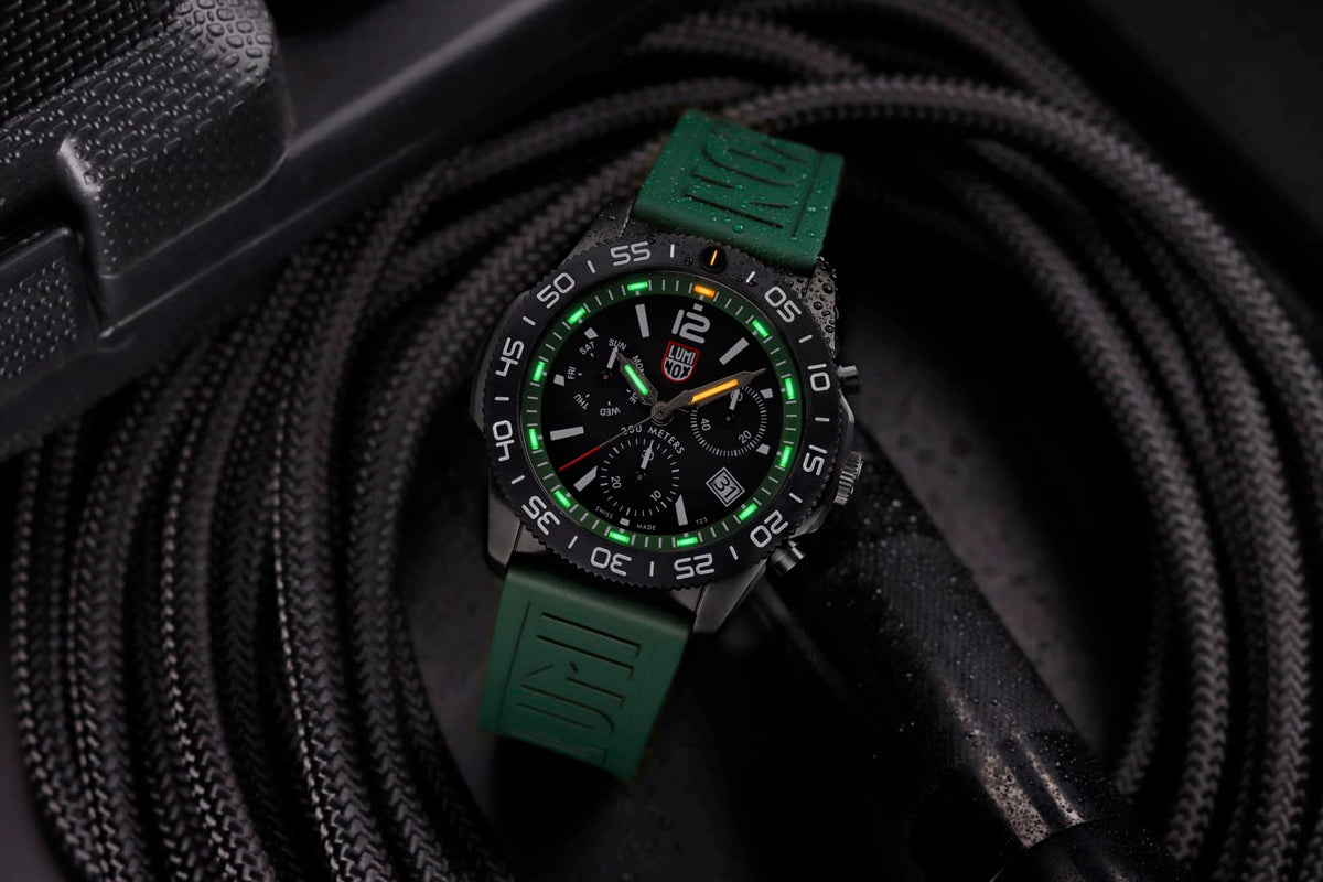 Luminox Watch, New Pacific Diver Chronograph, 44mm, Dive Watch, Forest Green XS.3147