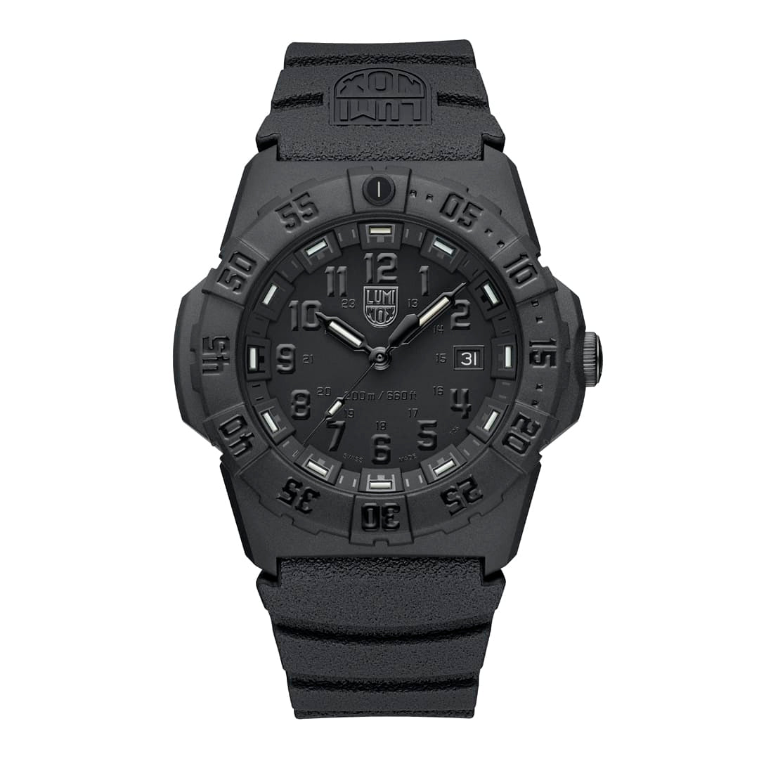 Luminox Watch, New Navy SEAL 3550, 44 mm, Military Dive Watch, Blackout XS.3551.BO