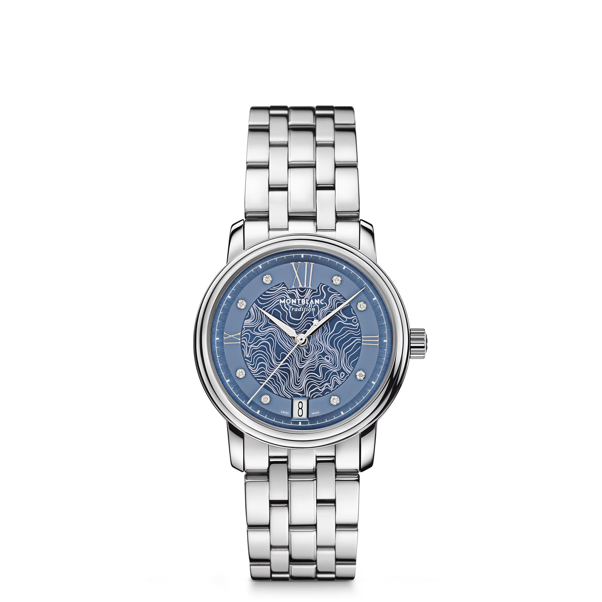 Montblanc Tradition Automatic Date 32 mm - Steel - Light blue - Montblanc® US MB131297