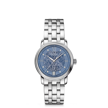 Montblanc Tradition Automatic Date 32 mm - Steel - Light blue - Montblanc® US MB131297