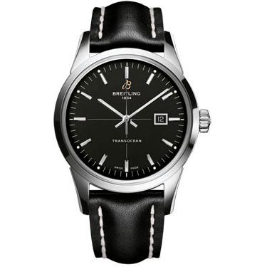 Breitling Transocean Stainless Steel A1036012/BA91-leather-black-folding