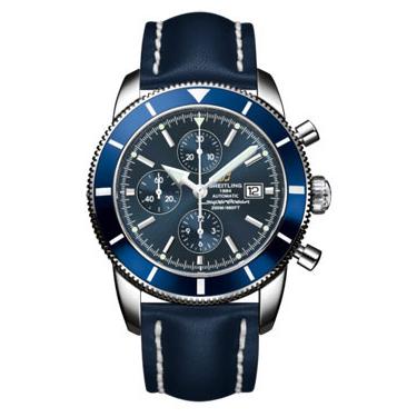 Breitling Superocean Heritage Chronographe Leather Strap A1332016/C758-leather-blue-deployant