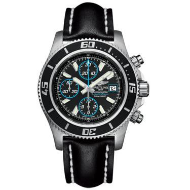 Breitling Superocean Chronograph II Abyss Blue A1334102/BA83-leather-black-folding