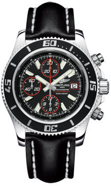 Breitling Superocean Chronograph II Abyss Red A13341A8/BA81 Leather Black Tang Mens Watch