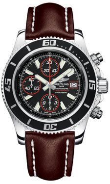 Breitling Superocean Chronograph II Abyss Red A13341A8/BA81 Leather Brown Tang Mens Watch