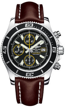 Breitling Superocean Chronograph II Abyss Yellow A13341A8/BA82 Leather Brown Tang Mens Watch