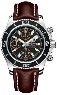 Breitling Superocean Chronograph II Abyss Orange A13341A8/BA85 Leather-Brown Tang Mens Watch