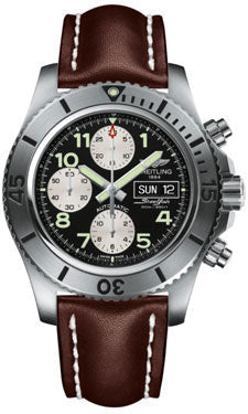 Breitling Superocean Chronograph Steelfish A13341C3/BD19 Brown Leather Deployant Mens Watch