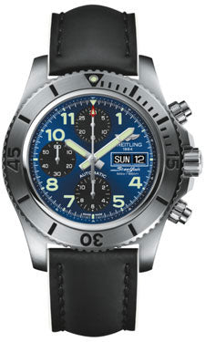 Breitling Chronograph Steelfish A13341C3/C893 Superocean-Black-White-Leather Tang Mens Watch