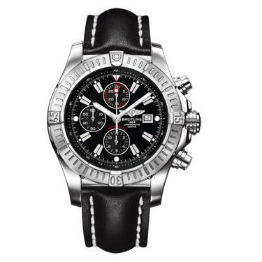 Breitling Super Avenger Stainless Steel A1337011/B907-leather-black-deployant