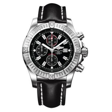 Breitling Super Avenger Stainless Steel A1337011/B907-leather-black-tang