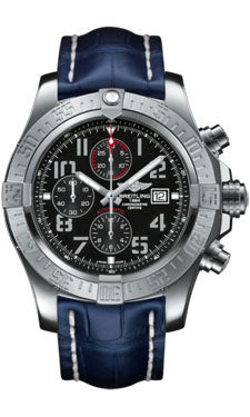 Breitling Avanger II GMT A1337111/BC28 Blue Croco Deployant Mens Watch