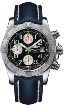 Breitling Avenger II A1338111/BC33 Blue Leather Tang Mens Watch