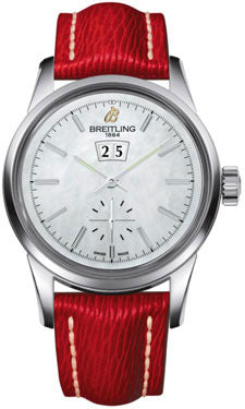 Breitling Transocean 38 A1631012/A764 Sahara Red Strap Tang Mens Watch