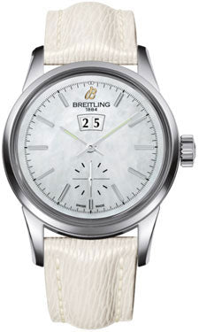 Breitling Transocean 38 A1631012/A764 Sahara White Strap Tang Mens Watch