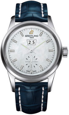 Breitling Transocean 38 A1631012/A765 Croco Blue Tang Mens Watch