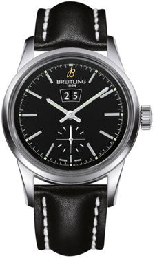 Breitling Transocean 38 A1631012/BD15 Leather Strap Tang Mens Watch