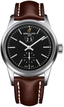 Breitling Transocean 38 A1631012/BD15 Brown Leather Strap Tang Mens Watch