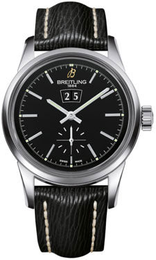 Breitling Transocean 38 A1631012/BD15 Black Sahara Strap Tang Mens Watch