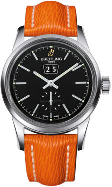 Breitling Transocean 38 A1631012/BD15 Orange Sahara Strap Tang Mens Watch