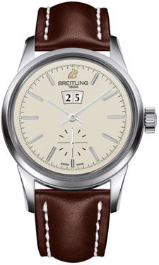 Breitling Transocean 38 A1631012/G781 Brown Leather Strap Tang Mens Watch