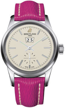 Breitling Transocean 38 A1631012/G781 Fuschia Sahara Strap Tang Mens Watch