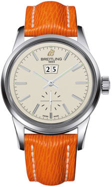 Breitling Transocean 38 A1631012/G781 Orange Sahara Strap Tang Mens Watch