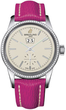 Breitling Transocean 38 Dia Bazel A1631053/G781 Fuschia Sahara Tang Mens Watch