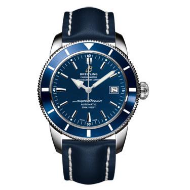 Breitling Superocean Heritage 42 Leather Strap A1732116/C832-leather-blue-deployant