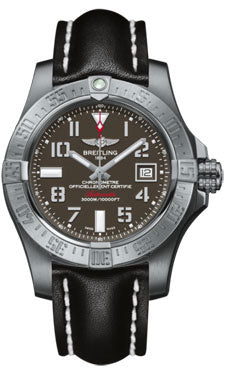 Breitling Avenger II Seawolf A1733110/F563 Black Leather Tang Mens Watch