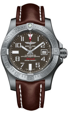 Breitling Avenger II Seawolf A1733110/F563 Brown Leather Tang Mens Watch