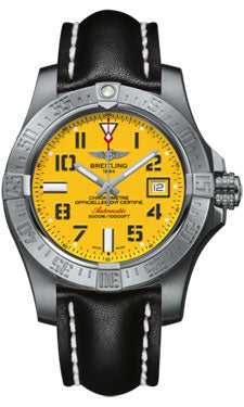 Breitling Avenger II Seawolf A1733110/I519 Black Leather Tang Mens Watch