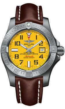 Breitling Avenger II Seawolf A1733110/I519 Brown Leather Tang Mens Watch