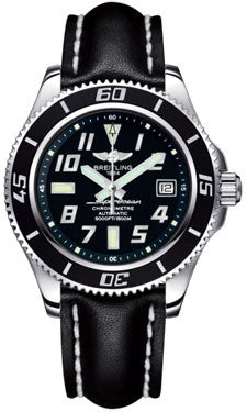 Breitling A1736402/BA28 Leather Black Tang Watch