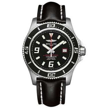 Breitling Superocean 44 Leather Strap A1739102/BA76-leather-black-deployant