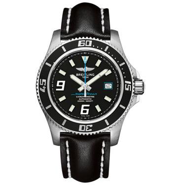 Breitling Superocean 44 Leather Strap A1739102/BA79-leather-black-deployant