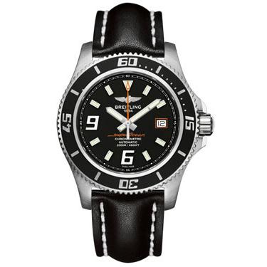 Breitling Superocean 44 Leather Strap A1739102/BA80-leather-black-deployant